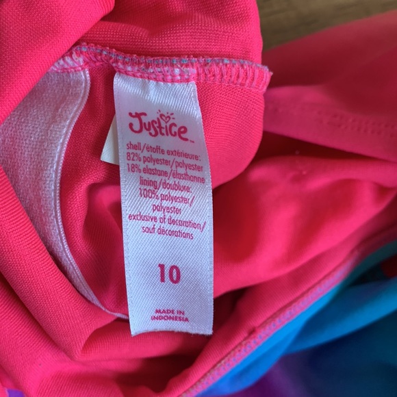 Justice rainbow one piece cut out swim suit 10 girls - Picture 8 of 12